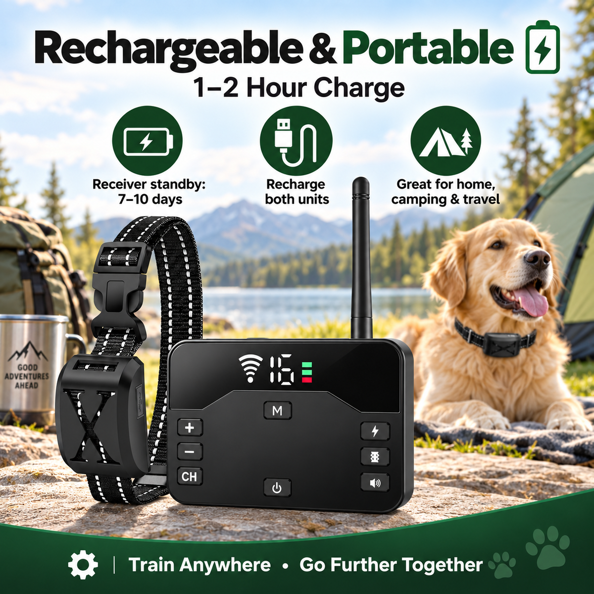 Wireless Dog Fence System with Training Collar, Waterproof Pet Boundary