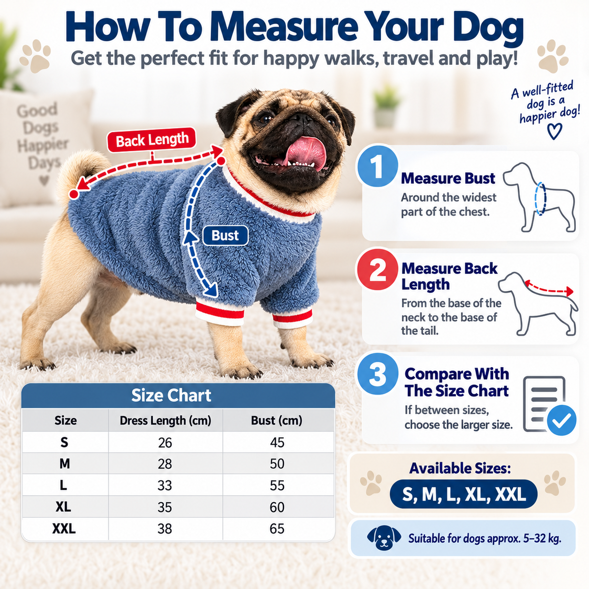 Pet Sweater for Dogs, Cotton Casual Dog Clothing