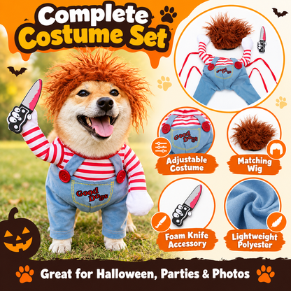 Halloween Pet Costume for Dogs, Funny Adjustable Cosplay Outfit
