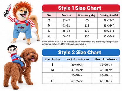 Halloween Pet Costume for Dogs, Funny Adjustable Cosplay Outfit