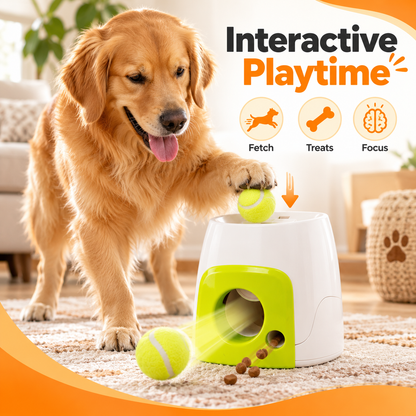 Interactive Dog Tennis Ball Treat Dispenser, Feeding & Puzzle Toy