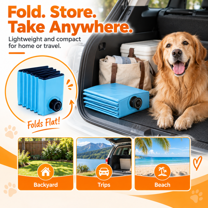 Foldable Dog Swimming Pool, Large Pet Pool & Portable Dog Bath