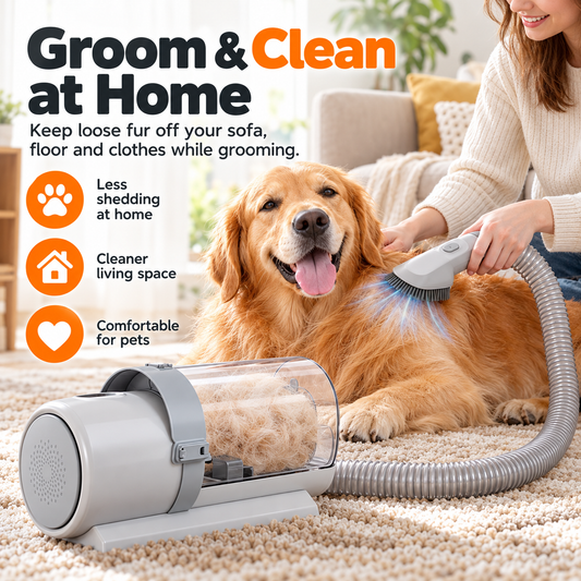 Professional Dog Grooming Vacuum Kit with Cordless Clippers & 2.5L Dust Cup