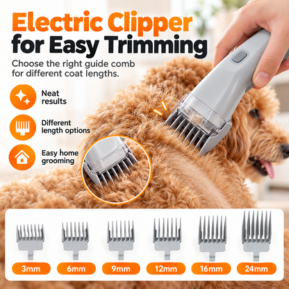Professional Dog Grooming Vacuum Kit with Cordless Clippers & 2.5L Dust Cup