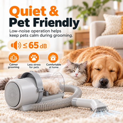 Professional Dog Grooming Vacuum Kit with Cordless Clippers & 2.5L Dust Cup